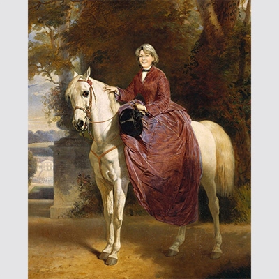 Custom Royal Portrait Empress Eugenie on Horseback from Photo,by myDaVinci - myDaVinci